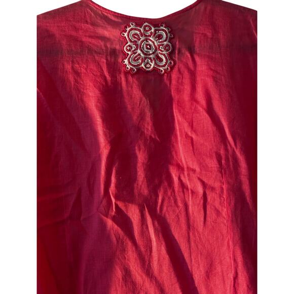 Charter Club Lined Beaded Tunic Top Blouse Cover up XL Beachy Coastal Summer - Picture 11 of 12